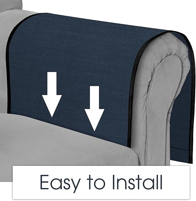 Joywell Remote Holder for Recliner Armchair Caddy Couch Armrest Non Slip Sofa Arm Chair Caddie with 6 Pocket for Magazine, Tablet, Phone, iPad, Think Linen, Vintage Blue