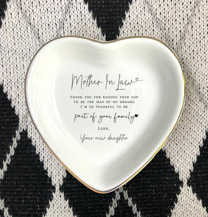 HatafaFurni Mother In Law Gift, Heart Ring Dish, Jewelry Dish, Mothers Day Gifts, Mother of the Groom Gift, Mother Appreciation, Gift For Second Mom, Mother In Law Present, Future Mom