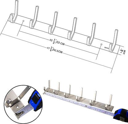 WEBI 2 Packs, Heavy Duty Stainless Steel 304 Hook Rail Coat Rack, Satin Finish, Great Home Storage & Organization for Bedroom, Bathroom, Foyers, Hallways