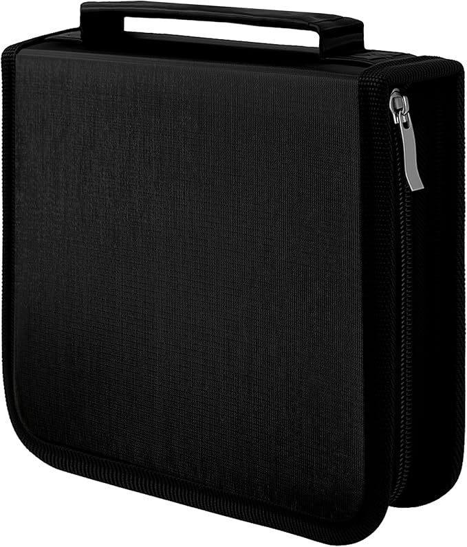DVD Case CD Storage,40 Capacity CD Cases Holder DVD Storage Case Holders CD DVD Disc Case Storage Wallet Binder for Car Home Office Travel (40 Black)