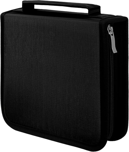 DVD Case CD Storage,40 Capacity CD Cases Holder DVD Storage Case Holders CD DVD Disc Case Storage Wallet Binder for Car Home Office Travel (40 Black)