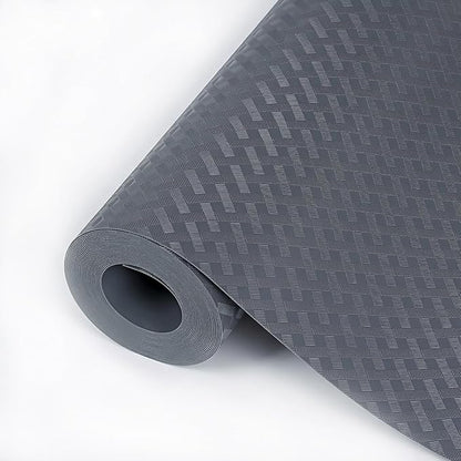 Hersvin Shelf Liners 24 in x 20 ft EVA Drawer Mats, Non-Adhesive Cupboard Pad, Kitchen Cabinet Lining Fridge Cushion (Gray Crossed Stripe, 61x610cm)