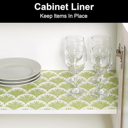 Cooyes Shelf Liners for Kitchen Cabinets, Refrigerator Liners Waterproof & Oil-Proof Kitchen Cupboard Liner Drawer Mats EVA Material Non Adhesive Fridge Liner for Shelves（11.8" W x 360" L）