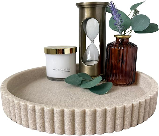 OAKOA Decorative Tray for Decor - Coffee Table Tray for Living Room - Round Tray for Home Decor - Coffee Table Decor Centerpiece - Modern Minimalist Centerpiece