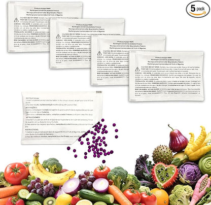 xcivi 5-Pack Produce Saver Refills Compatible with Frigidaire Pure Air Produce Keeper FRPAPKRF2PK FRPAPKRF, Fits Crisp Seal Fresh System Crisper Drawers, Refrigerator Produce Preserver Replacements
