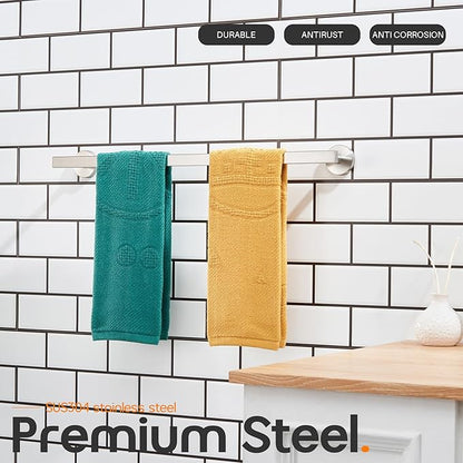 24 Inch Bathroom Towel Bar Bath Towel Rack Kitchen Towel Holder Towel Rails Wall Mounted SUS304 Stainless Steel Brushed Nickel AN4001BR-L24
