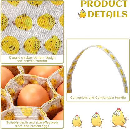 2 Pieces Egg Basket Mini Egg Collecting Bags Gathering Basket with 7 Pouches for Easter Farmhouse Chicken Hen Duck Goose Housewife Garden Transporting Storage, 8 x 2.6 Inch(Pretty)