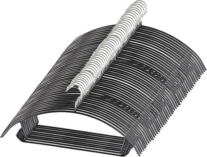 Gold Hangers 50 Pack - Heavyduty Non Slip Slimline Suit Jacket T Shirt Hangers - Space Saving (Black)