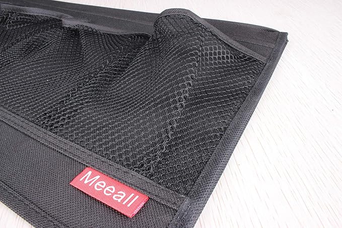 Meeall Bedside Caddy 6 Pockets Bedside Organizer Caddy Fit Tablet Magazine Phone Glasses, Under Mattress Remote Control Holder Storage Organizer, Black