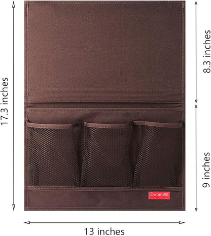 DuomiW Bedside Storage Organizer, Bedside Caddy, Table Cabinet Storage Organizer, TV Remote Control, Phones, Magazines, Tablets, Accessories (Brown)