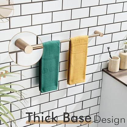 KOKOSIRI Bath Towel Bar 20-Inch Hand Towel Holder Single Rail for Lavatory and Bathroom Wall Mounted Champagne Bronze Stainless Steel, B4007CPG-L20