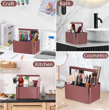 BYUNER Shower Caddy Portable for College Dorm Room Essential, Bathroom Caddy Organizer with Handle and Adjustable Dividers, Shower Storage Tote, Plastic Shower Basket Bin for Shampoo Toiletry