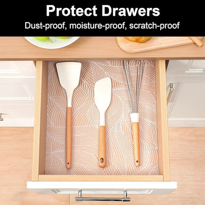 Cooyes Shelf Liner, Non-Adhesive Waterproof Drawer Liner, Durable Easy-to-Cut EVA Shelf Paper for Kitchen Cabinets, Refrigerator, Cupboard, and Dresser （11.8" W x 118" L）