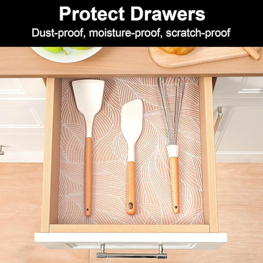 Cooyes Shelf Liner, Non-Adhesive Waterproof Drawer Liner, Durable Easy-to-Cut EVA Shelf Paper for Kitchen Cabinets, Refrigerator, Cupboard, and Dresser （11.8" W x 118" L）
