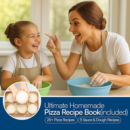 SAMATIZE Pizza Dough Proofing Containers with Lids – 4-Pack Silicone Stackable Boxes for Pizza Dough Balls – Airtight, BPA-Free Rising Buckets – Microwave & Freezer Safe Storage Set