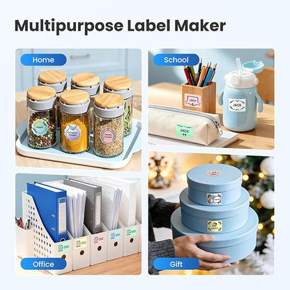 PM260 Label Maker Machine with Tape, 2 Inch Label Tape Maker Bluetooth Label Printer, Inkless Portable Label Maker with Smart AI APP for Home, Kitchen, School, Office Organization, Black