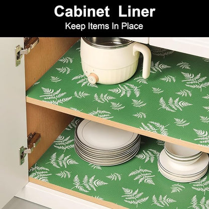 Cooyes Shelf Liner Drawer Liners, Shelf Liners for Kitchen Cabinets, Non-Adhesive Cabinet Liner, EVA Waterproof Non-Slip Refrigerator Liners for Kitchen Drawers（11.8" W x 118" L）
