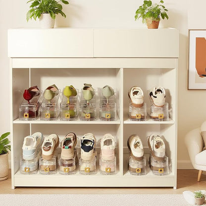 10 Pack Shoe Slots Organizer, Shoe Stackers Organizer for Closet Adjustable Shoe Holder Space Saver 50% Shoes Racks for Closet Organization