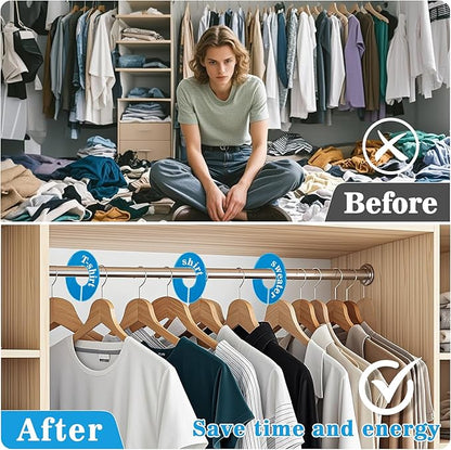 Sukh Closet Dividers 30pcs - Plastic Clothes Organizer Shelf Tags Labels for Clothing Rack Wardrobe Store Warehouse Nursery Must Haves Boutique Supplies Sturdy Durable Flexible No Burrs (Blue)