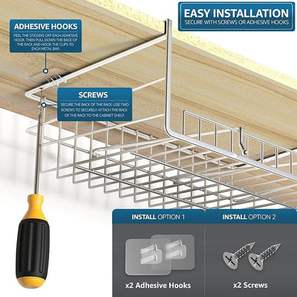 Sorbus Under Cabinet Can Organizer – Rolling Dispenser Rack for Canned Goods and Fruits, Fits Cabinets with 7/8" Thickness, Wire Shelf for Efficient Kitchen and Pantry Storage