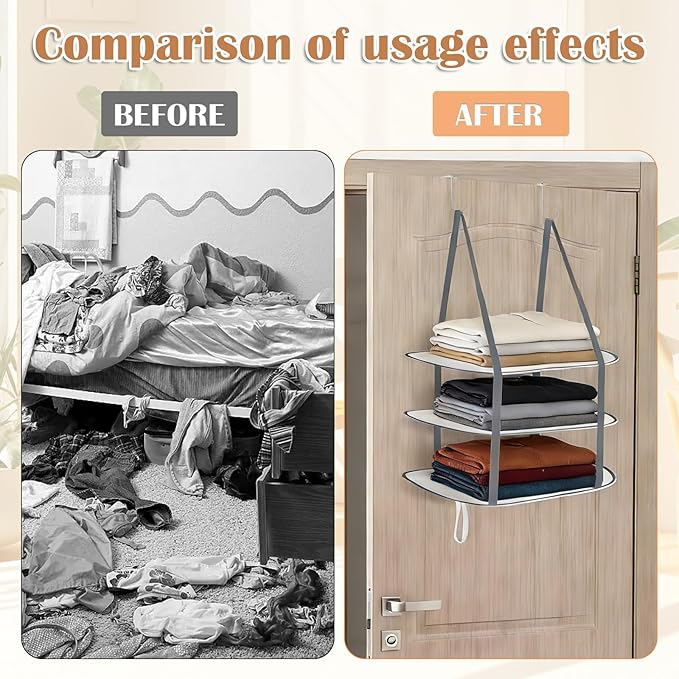 2 Pack 3 Tier Foldable Sweater Drying Rack Over The Door Drying Rack with Hooks Flat Drying Rack Large Laundry Clothes Dry Hanger Mesh for Apartments Indoor