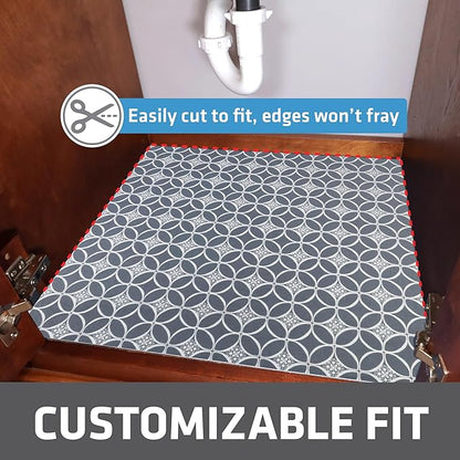 Drymate Premium XL Under Sink Mat, Waterproof Cabinet Protection Mats for Kitchen & Bathroom, Absorbent Shelf Liners, Slip-Resistant, Non-Adhesive, Machine Washable (USA Made)(24”x59”)(Indigo Grey)