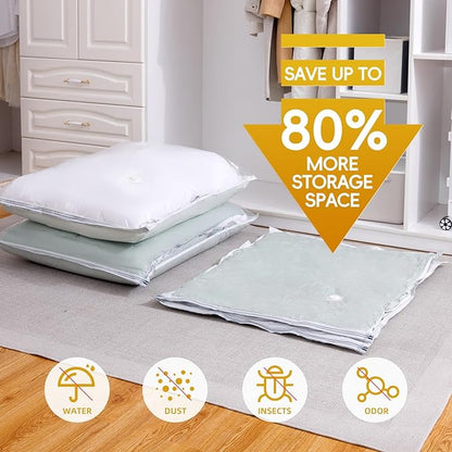 MoJoTools Large Vacuum Storage Bags with Electric Pump – 10 Pack（56×80 cm / 22×31.5 in) Space Saver Bags for Bedding, Comforters, Blankets, Clothes, Pillows, Jackets, Coats – Home Organization