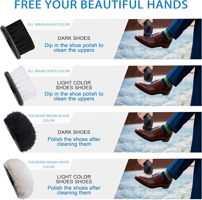 Electric Shoe Shine Kit, Electric Shoe Polisher Brush Shoe Shiner Dust Cleaner Portable Leather Care Kit for Shoes