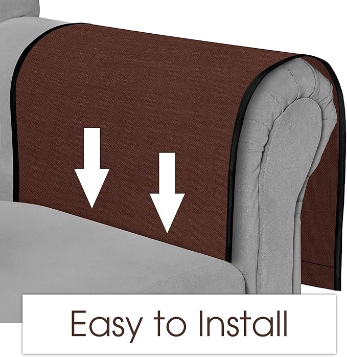 Joywell Remote Holder for Recliner Armchair Caddy Couch Armrest Non Slip Sofa Arm Chair Caddie with 6 Pocket for Magazine, Tablet, Phone, iPad, Think Linen, Rustic Brown