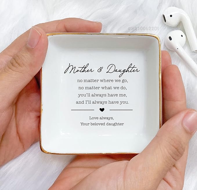 Mother Gift, Square Ring Dish, Jewelry Dish, Jewelry Storage, Mothers Day Gifts, Gift From Daughter, Bonus Mom Gift, Step Mother Gift, Mother Appreciation, Mother Present, Mother Birthday Gift…