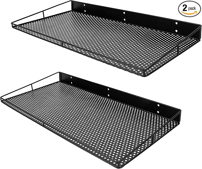 RedCall Heavy-Duty Wall Shelf, 2 Pack Garage Shelf, 23.5" x 12" Large Wall Mounted Shelves for Garage, Laundry Room, Closet, Holds Up to 75 Lbs