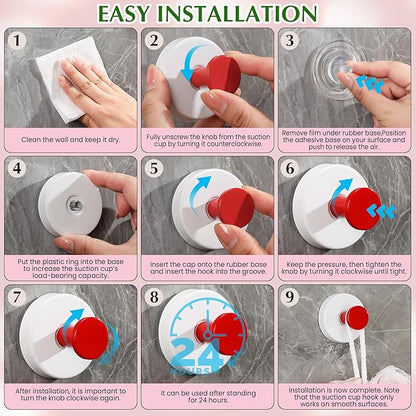 Fenas Suction Cup Hooks for Shower No-Drill Bathroom Hooks for Towels, Robes, Loofah Mountable on Bathroom Walls, Kitchen, Glass, Mirrors, Tile and Smooth,Non-Porous Surfaces (2, Lemon Yellow White)