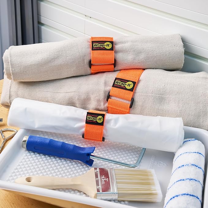 Super-Stretch Wrap-It Storage Straps - Assorted 12-Pack Orange - Elastic Hook and Loop Cinch Straps - Extension Cord Organizer, Hose and Cables Straps, Cord Wrap, Cord Keeper, Garage and RV Storage