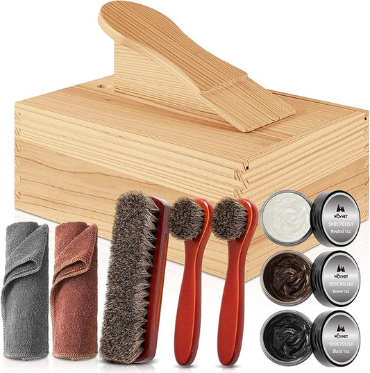 9 Pcs Shoe Shine Valet Box