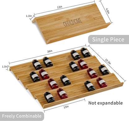OHHLIHOME Bamboo Spice Drawer Organizer - 8 Pack 13"x4.7"x1.6" Spice Rack Tray - Spice Jars Drawers Insert - Seasoning Organizer for Drawers/Countertop (Jars not included)…