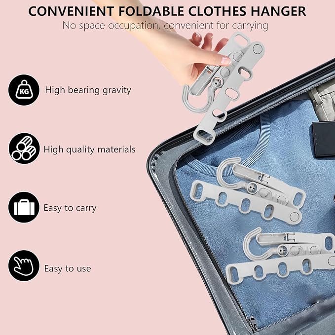 3Pcs Folding Clothes Drying Rack Clothing, Clothes Drying Rack Foldable Hangers for Travel Hangers, Laundry Drying Rack Collapsible, Folding Clothes Hanger,Grey
