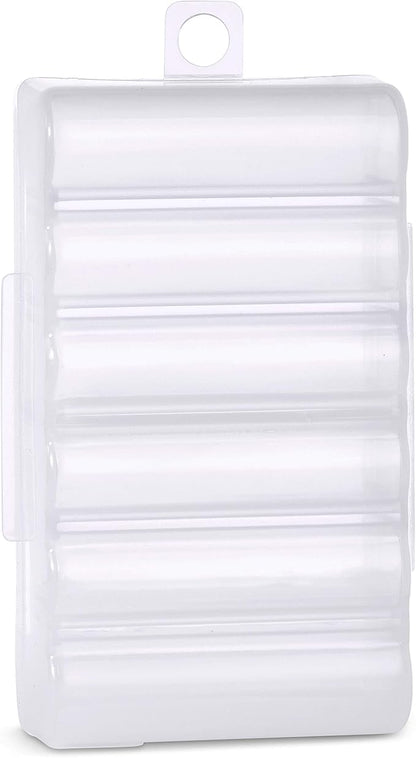GlossyEnd Set of 4 - Two AA and Two AAA Battery Storage Box, Battery Storage Case, Battery Holder Clear