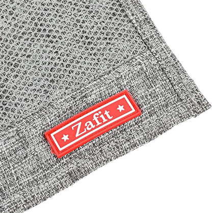 Zafit Linen 6 Pockets Bedside Caddy, Bedside Storage Organizer for Magazine, Remotes, Phone (Grey)