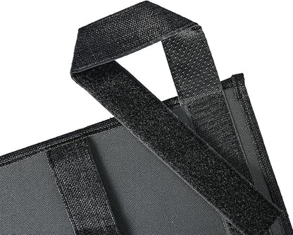 Zafit Linen Bedside Caddy, Bedside Storage Organizer for Hospital Beds, College Dorm Rooms or Baby Bed (Classic 4 Pockets Black)