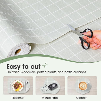 Beautysaid Shelf and Drawer Liner for Kitchen Cabinet, Non Adhesive Non Slip Shelf Paper Waterproof Washable Thickened for Dresser Pantry Shelve Bathroom Protector Liner(Light Green,18 in x 20 FT)