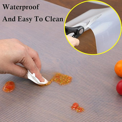 Shelf Liners for Kitchen Cabinets Non Adhesive 24 Inch Wide X 20 Ft Clear Non Slip Drawer Liner Waterproof Fridge Liner Closet Pantry Shelf Liner Cupboard Mat Kitchen Bathroom