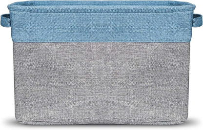 Sorbus Cubby Storage Organizer 15 Inch - Big Sturdy Collapsible Storage Bins with Dual Handles - Foldable Baskets for Organizing - Decorative Storage Bins for Shelves at Home & Office - 3 Pack| Aqua