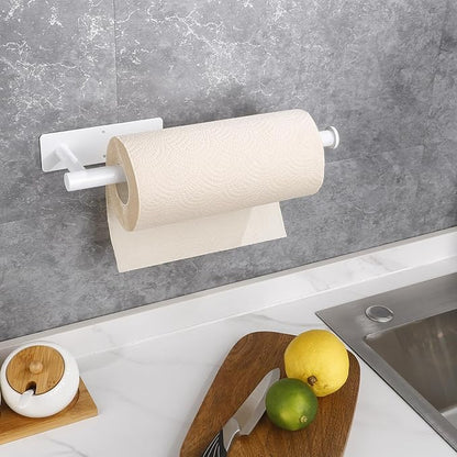 Paper Towel Holders,Paper Towels Rolls - for Kitchen,Wall Mounted Paper Towel Roll Holder for Kitchen, Bathroom,Both Available in Adhesive and Screws,Stainless Steel-White