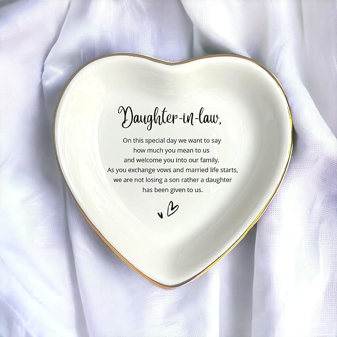 HatafaFurni To My Daughter Ring Dish Gift, Ring Dish For Bride From Mother in law, Women Jewelry Dish, Daughter Birthday Gift, Daughter In Law Gifts, Son Trinket Tray for Men (Daughter in law)