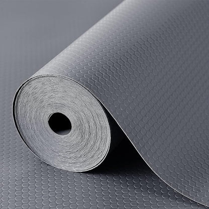 Shelf Liners for Kitchen Cabinets Non Adhesive Drawer Liner for Bathroom Waterproof Refrigerator Liners for Shelves Fridge Plastic Mats Cabinet Cupboard Liner Gray 2 Rolls 11.8 x 236.2 Inches