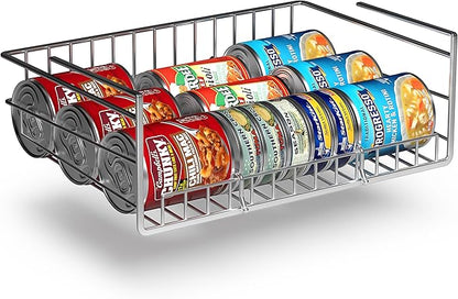 Sorbus Under Cabinet Can Organizer – Rolling Dispenser Rack for Canned Goods and Fruits, Fits Cabinets with 7/8" Thickness, Wire Shelf for Efficient Kitchen and Pantry Storage
