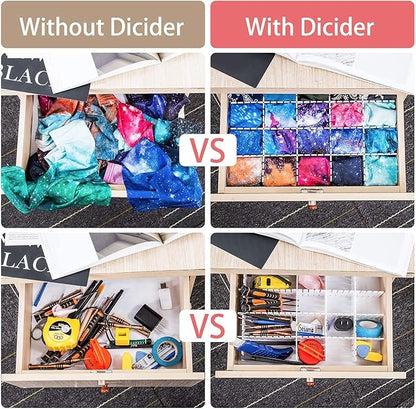 40Pcs Drawer Dividers, Adjustable Drawer Organizer for Socks, Underwear, Makeup, Can Help Tidy Kitchen, Bedroom, Dresser Green