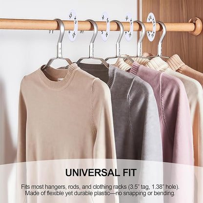 13 Pcs Clothing Rack Size Dividers Round White Plastic Size Markers for Clothing Rack Pre-Labeled (XXS-XXXL) & Blank Dividers & Erasable Pen for Closet, Retail Store, Wardrobe