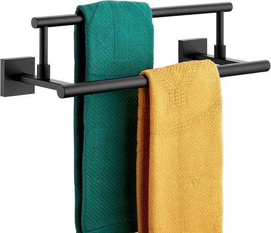 KOKOSIRI Bathroom Towel Bars 16 Inch Towel Rails Matte Black 40CM Hand Towel Holder for Kitchen Garage Wall Stainless Steel B5009BK-L16