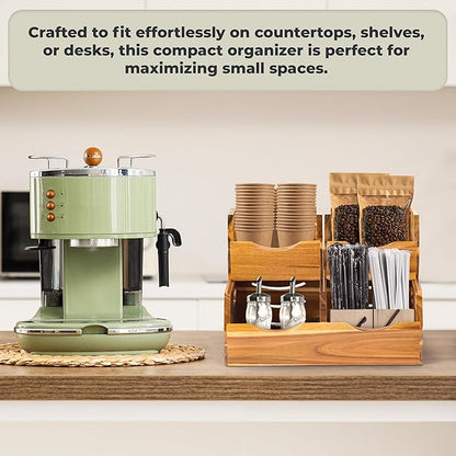 Acacia Wood Pantry Storage Bins - Stackable Open Front Kitchen Baskets with Airflow Vent for Potato, Onion, Fruit, Vegetable, and Bread Storage, Wood Organizer for Pantry and Countertop